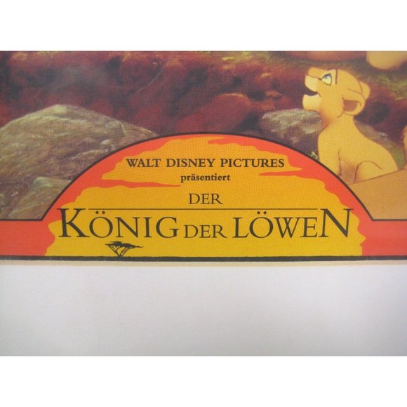 Walt Disney's Pictures Lobby Card Lion King German Konig Lowen Original 8 x 11 - Picture 3 of 5
